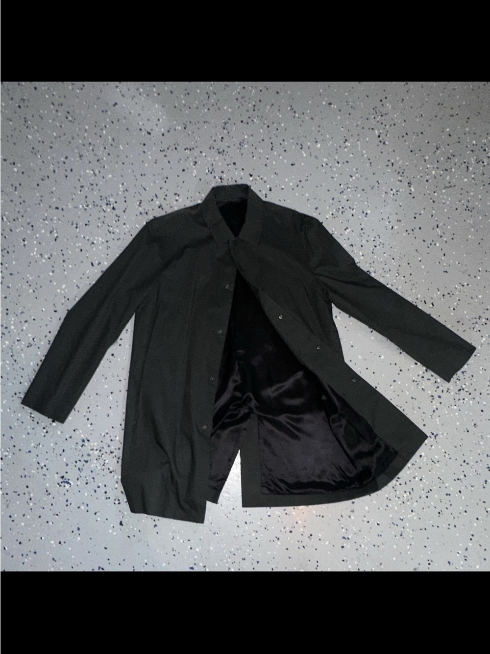 COS Men's Dark Green Black Long Overcoat Button-Front Lined Regular Fit Size M